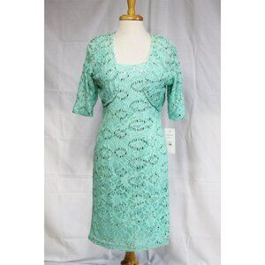Celavie #2462 Short Lace Formal Gown With Bolero-Size M- MINT GREEN-New WTags